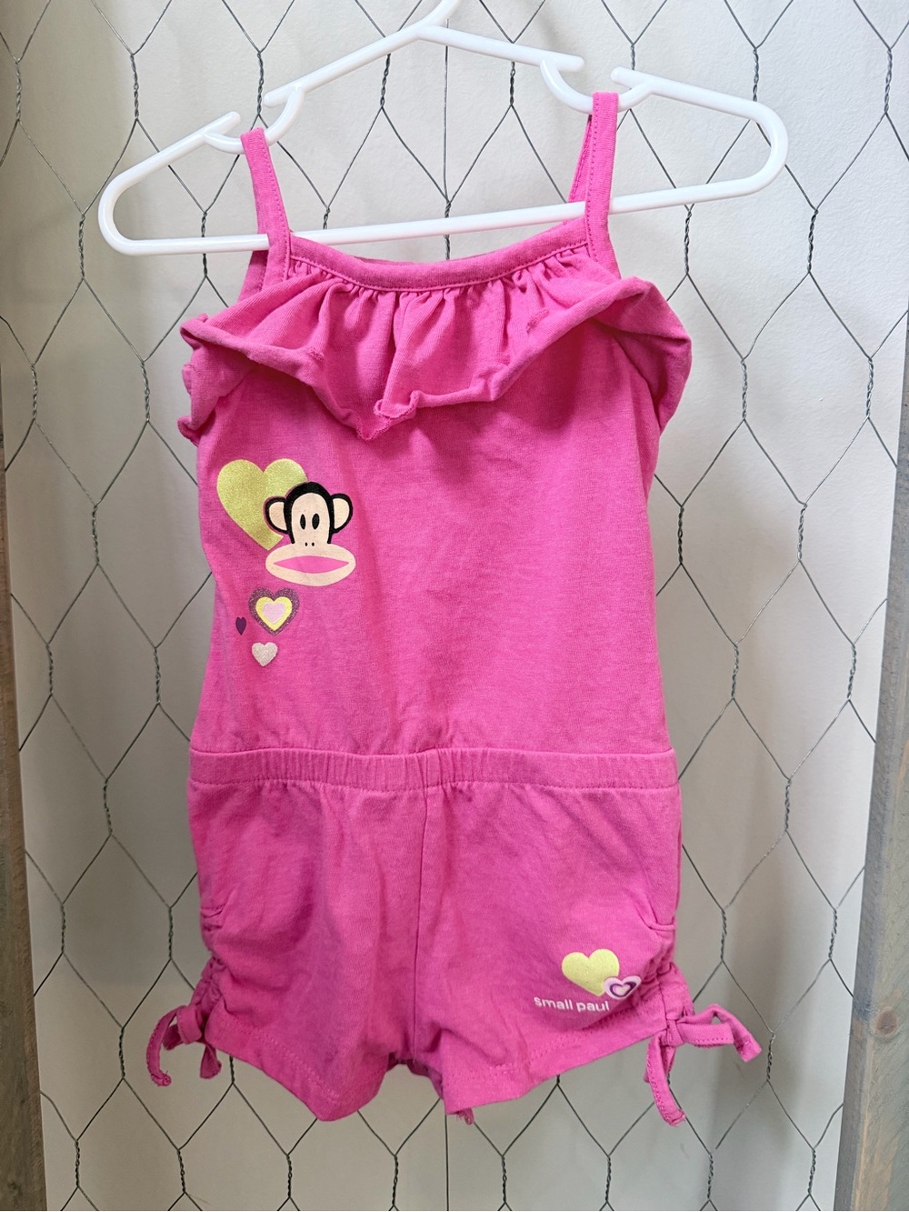 Small Paul Pink Size 18M Ruffle Romper
